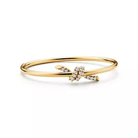 Tiffany Knot Wire Bangle with Diamonds