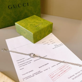 Gucci GG Horsebit Link Silver Chain Bracelet