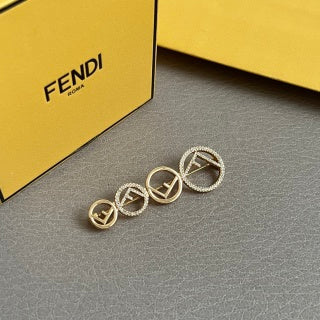 FENDI Crystal Circle Link Brooch