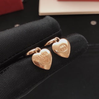 Gucci Heart Charm Interlocking G Hoop Earrings