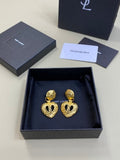 YSL Cœur Baroque Medallion Clip Earrings