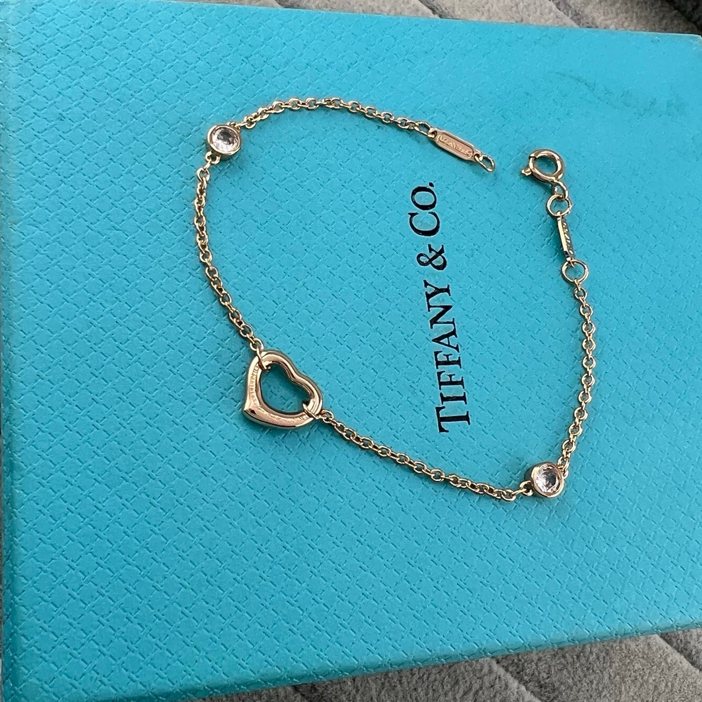 Tiffany Elsa Peretti Diamonds By The Yard Open Heart Bracelet
